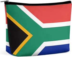 South Africa Flag Travel Makeup Bag Large Toiletry Bag for Women Waterproof Cosmetic Bags for Purse Portable Makeup Organizer Bags Cute Zipper Pouch Cosmetic Pouch Funny Travel Makeupbag