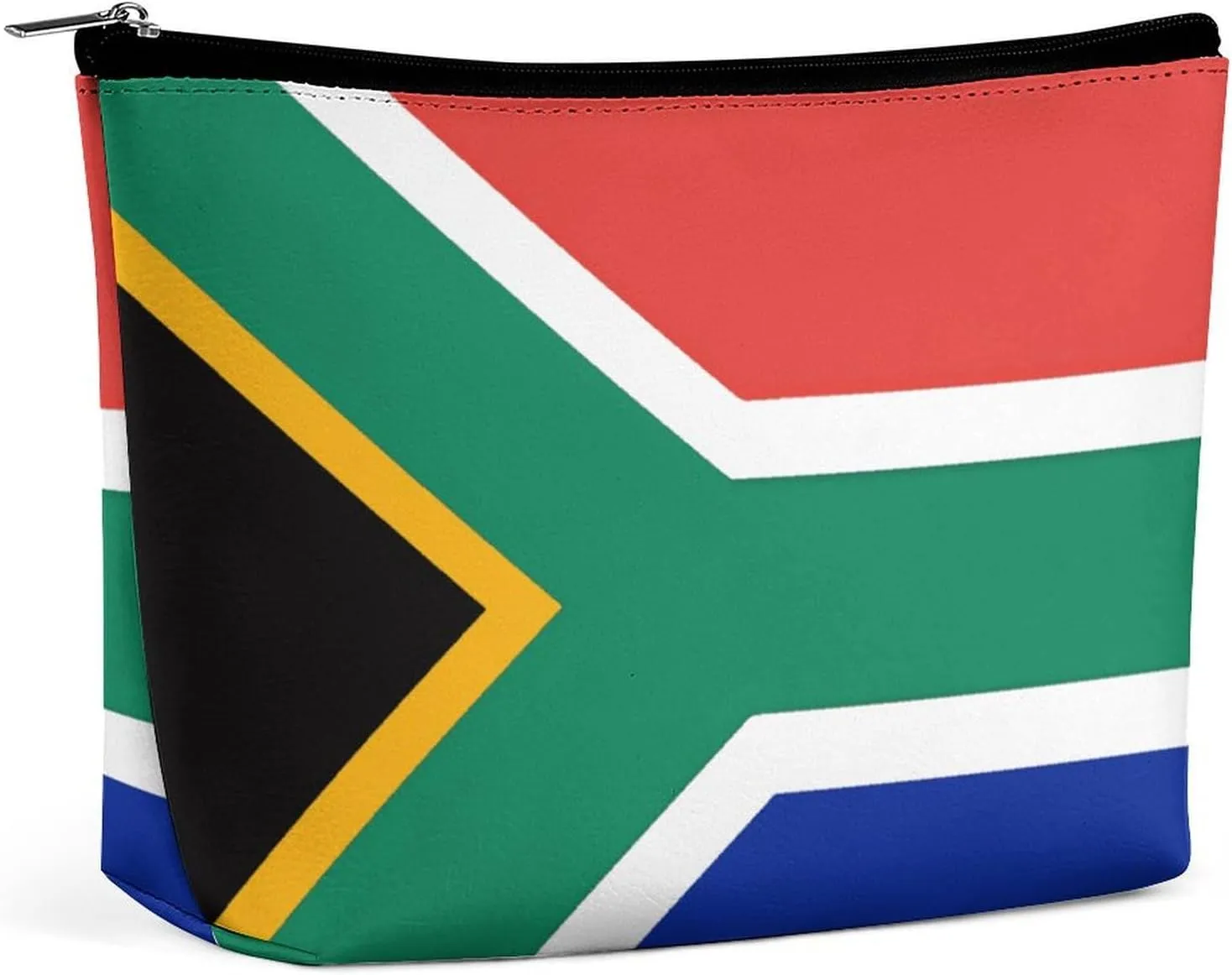 South Africa Flag Travel Makeup Bag Large Toiletry Bag for Women Waterproof Cosmetic Bags for Purse Portable Makeup Organizer Bags Cute Zipper Pouch Cosmetic Pouch Funny Travel Makeupbag