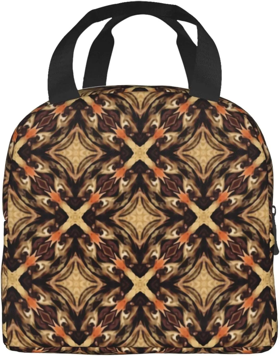 Southeast Asian Style Geometric Patterns Lunch Bag, Large Capacity Reusable Insulated Cooler Lunch Container For Work Office Picnic Or Travel