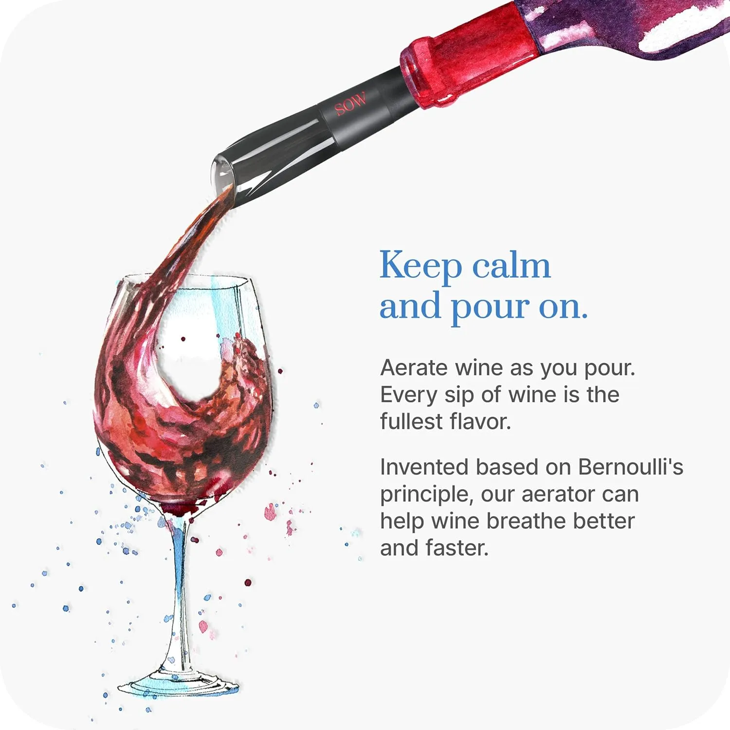 SOW - Electric Wine Opener with Foil Cutter   Wine Aerator Pourer   Vacuum Pump, 2 Wine Saver Stoppers and Champagne Stopper   Beer/Soda Opener   2 Leather Coasters - (Mother's Day Gift Kit)