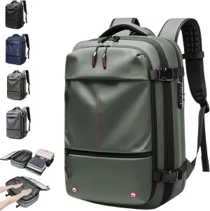 Space Vac Backpack, Spacevac Vacuum Compression Backpack,Expandable Waterproof Multifunctional Travel Password TSA Lock Bag (Green)