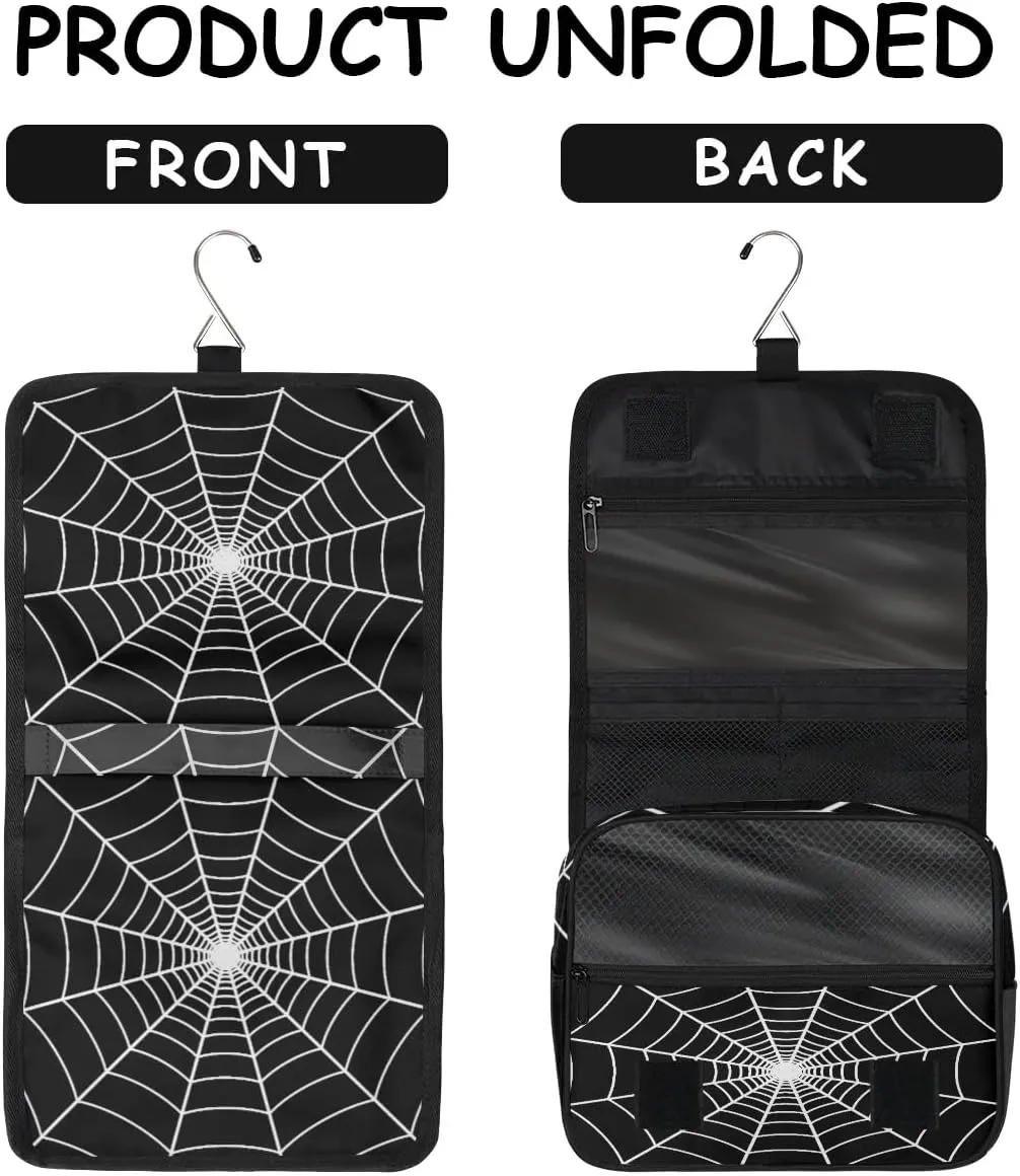 Spider Web Boys Toiletry Bag, Kids Hanging Toiletry Bag, Waterproof Boys Shaving Bag Hanging Makeup Bag Travel Cosmetic Bag for Kids Adult Travel Essential
