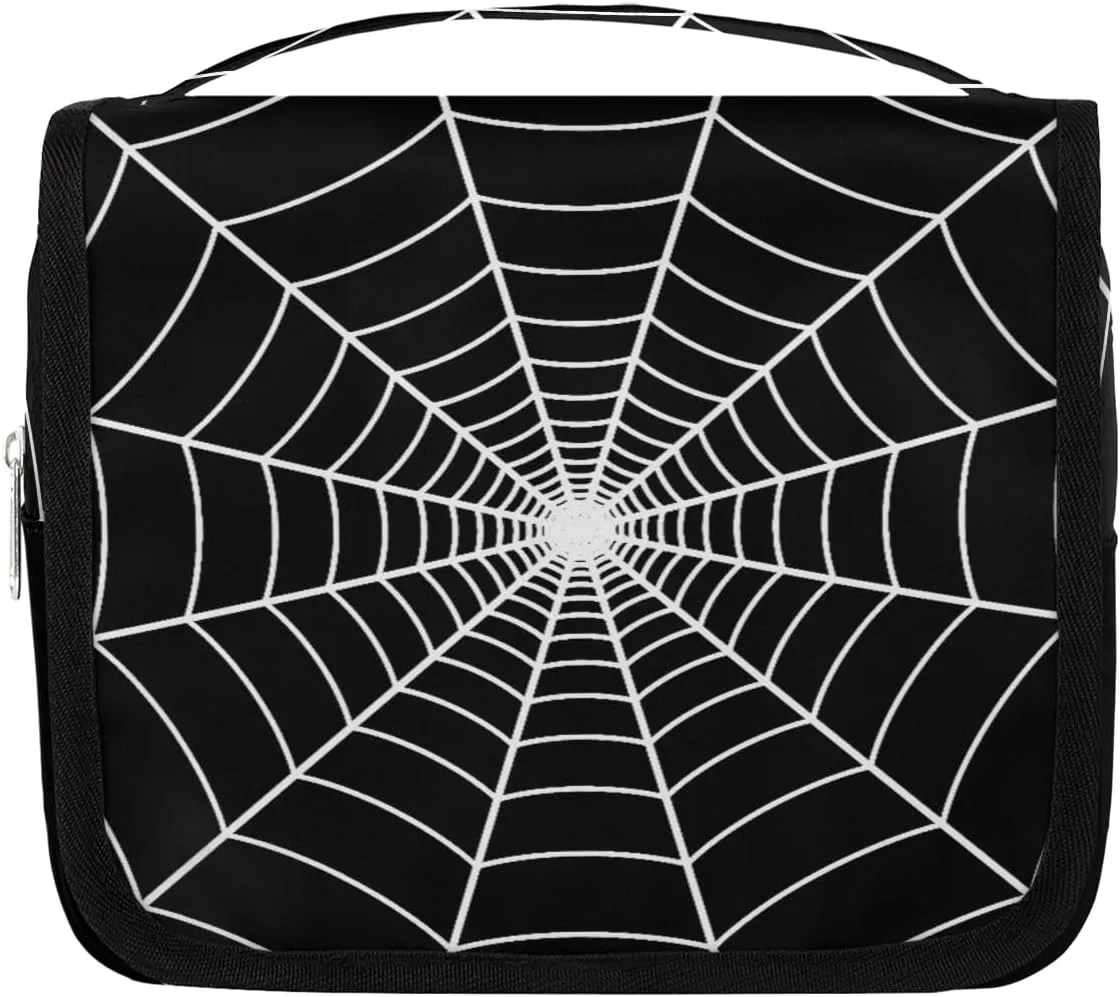 Spider Web Boys Toiletry Bag, Kids Hanging Toiletry Bag, Waterproof Boys Shaving Bag Hanging Makeup Bag Travel Cosmetic Bag for Kids Adult Travel Essential