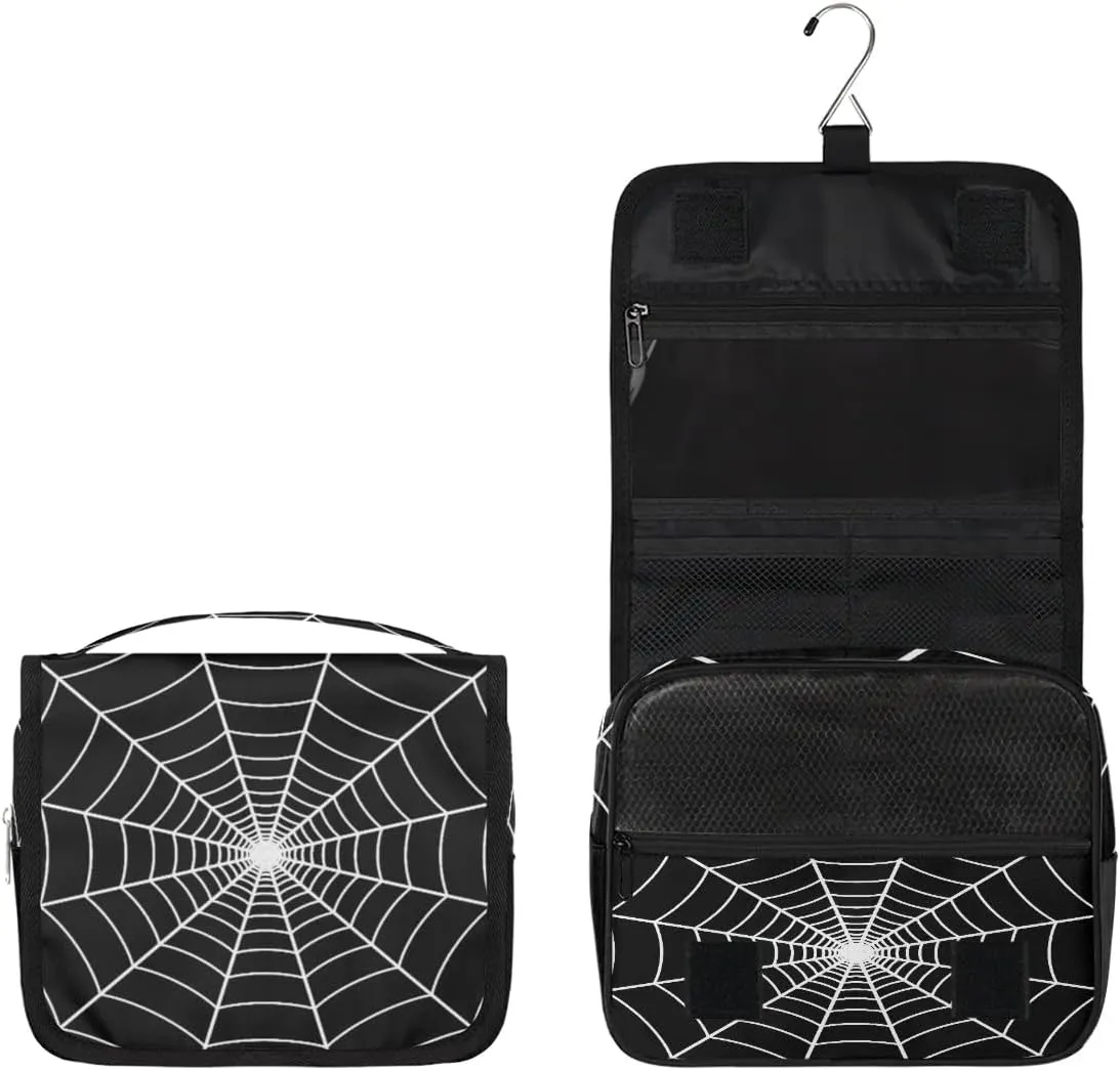 Spider Web Boys Toiletry Bag, Kids Hanging Toiletry Bag, Waterproof Boys Shaving Bag Hanging Makeup Bag Travel Cosmetic Bag for Kids Adult Travel Essential
