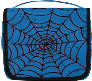 Spider Web Kids Hanging Toiletry Bag for Boys Shaving Bag Hanging Makeup Bag Waterproof Cosmetic Bag for Indoor & Outdoor Essential