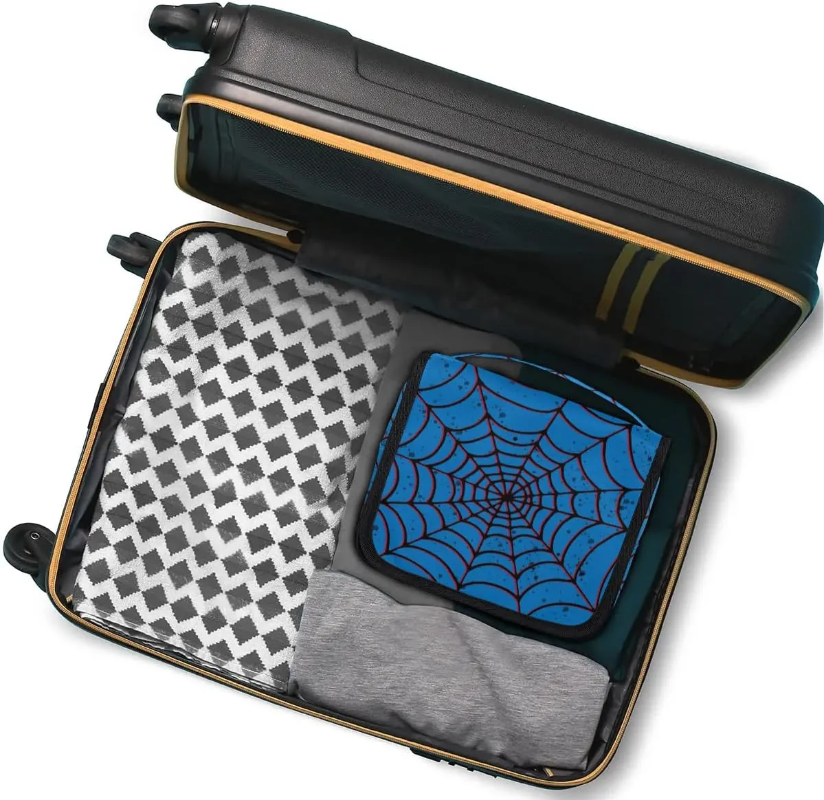 Spider Web Kids Hanging Toiletry Bag for Boys Shaving Bag Hanging Makeup Bag Waterproof Cosmetic Bag for Indoor & Outdoor Essential