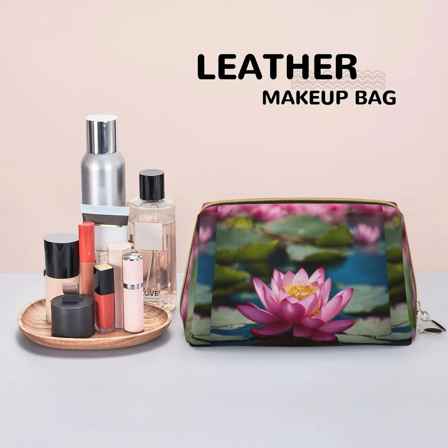 Spirit Of The Lotus Toiletry Pouch, Travel-Friendly Makeup Organizer For Makeup Brushes, Lipsticks