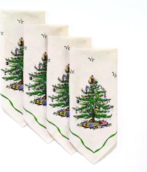 Spode - Napkin Set, Holiday Inspired Home Decor, Set of 4 (Spode Christmas Tree Collection)