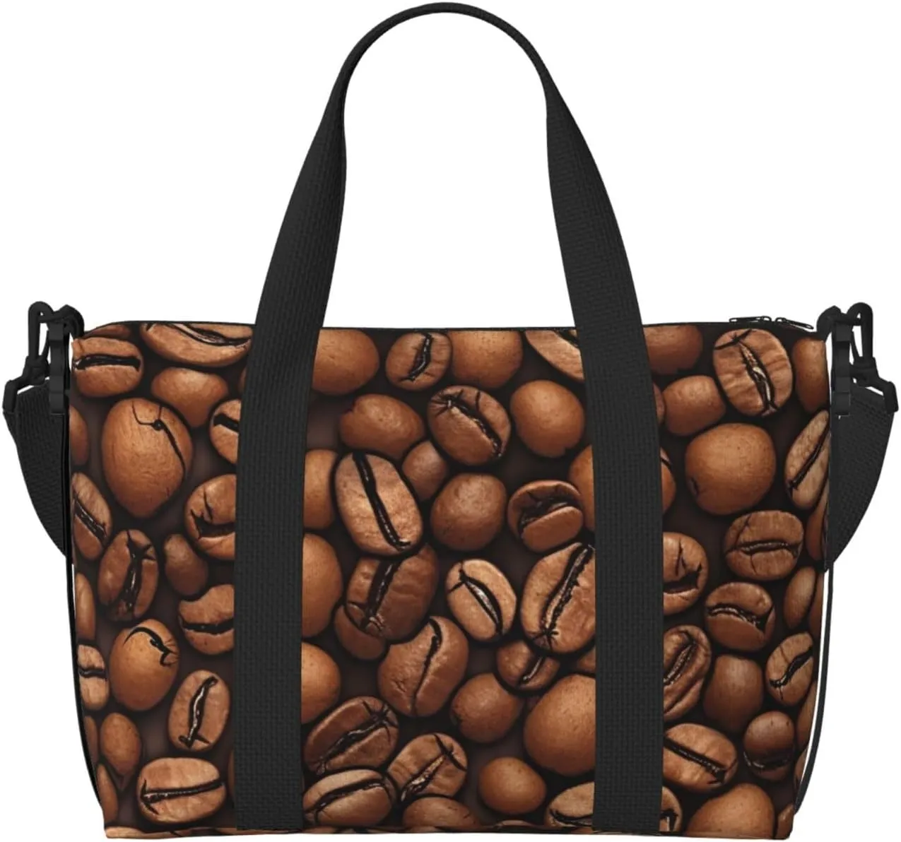 Sports Gym Bag for Women Men Travel Duffel Bag Tote Weekender Bag Carry on Overnight Bag for Travel Swimming Fitness Workout Sports Funny Roasted Coffee Beans Duffle Bag