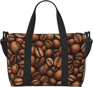 Sports Gym Bag for Women Men Travel Duffel Bag Tote Weekender Bag Carry on Overnight Bag for Travel Swimming Fitness Workout Sports Funny Roasted Coffee Beans Duffle Bag