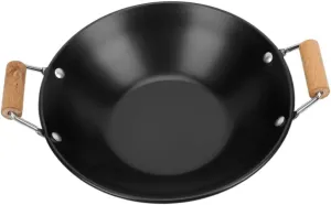 Stainless Steel Non-Spill Pot with Wooden Handle Cooking Tool for Single Servings for Takeout Home Cooking and Camping and Fry Pan