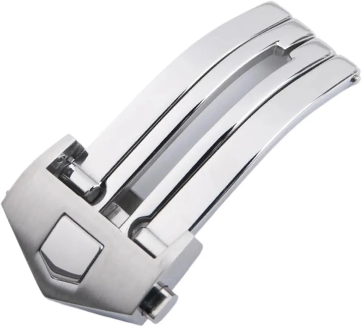 Stainless Steel Watch Buckle Thin Silicone Leather Fit For TAG Heuer Watchband 18mm 20mm Folding Clasp Double Button Accessories