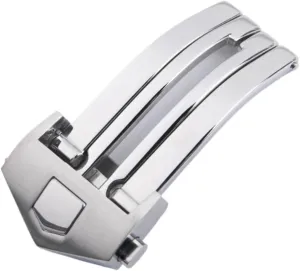 Stainless Steel Watch Buckle Thin Silicone Leather Fit For TAG Heuer Watchband 18mm 20mm Folding Clasp Double Button Accessories