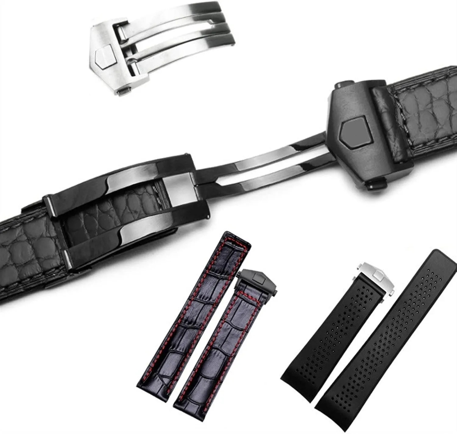 Stainless Steel WatchBand Buckle For Tag Watch Strap Fold Clasp Use On Leather Or Rubber Watch Band 18mm 20mm Watches Bottom Table buckle