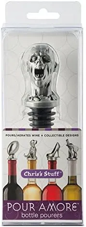 Stainless Steel Zombie Wine Aerator Pourer - Deluxe Decanter Spout for Robust Red and White Wine - Pour Amore Bottle Pourer/Stopper & Air Diffuser by Chris's Stuff