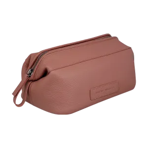 Status Anxiety leather toiletry bag dusty rose large