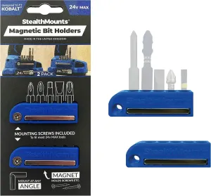 StealthMounts Magnetic Bit Holder for Kobalt (2 Pack) - Blue | Made in UK