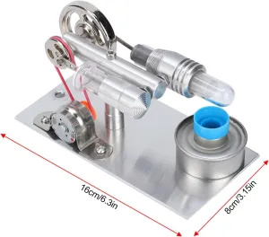 Stirling Engine, T Type Fan Hot Air Electricity Miniature Generator Stirling Engine Electricity Generator Stirling Engine Model Physics Steam