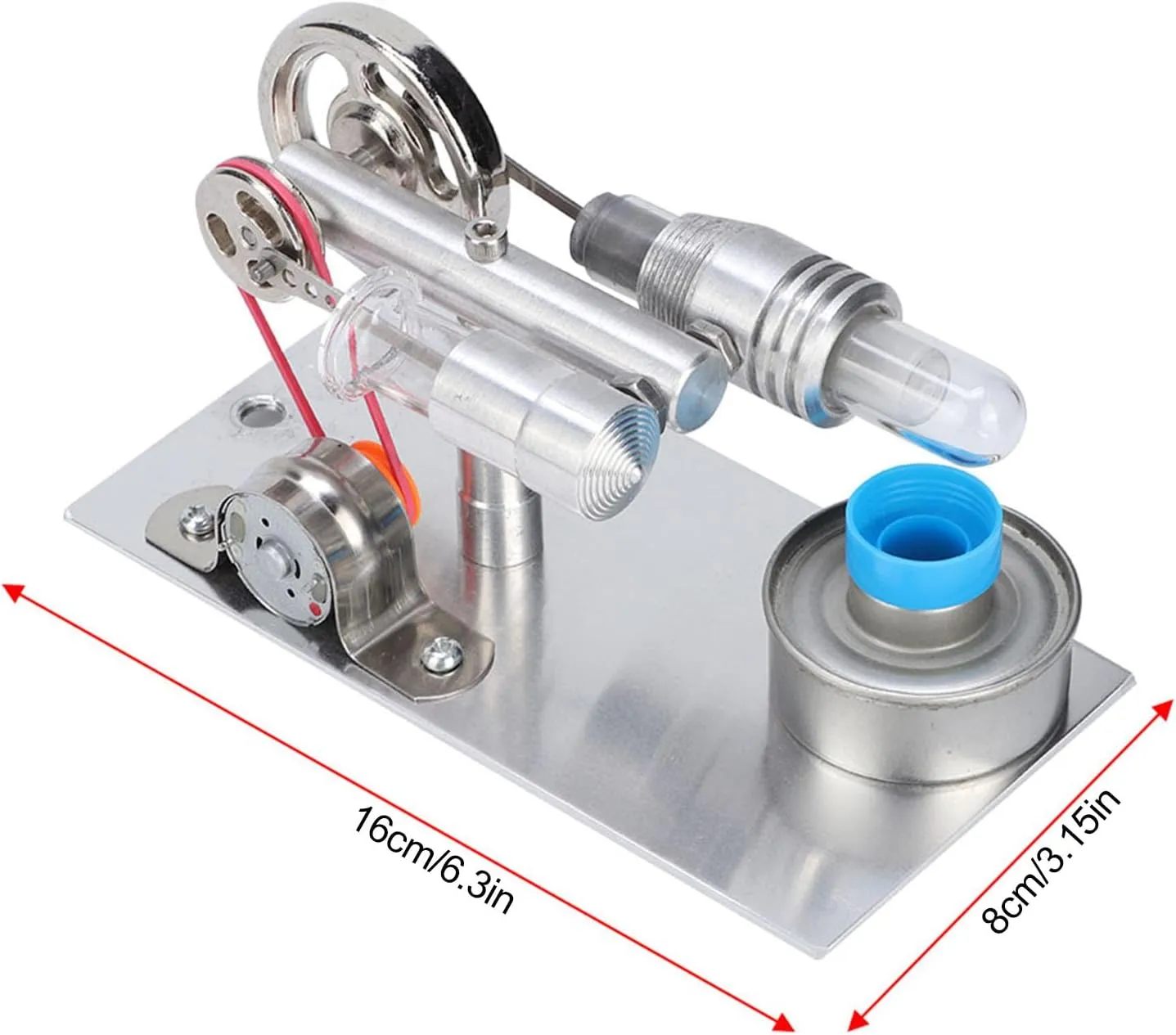 Stirling Engine, T Type Fan Hot Air Electricity Miniature Generator Stirling Engine Electricity Generator Stirling Engine Model Physics Steam