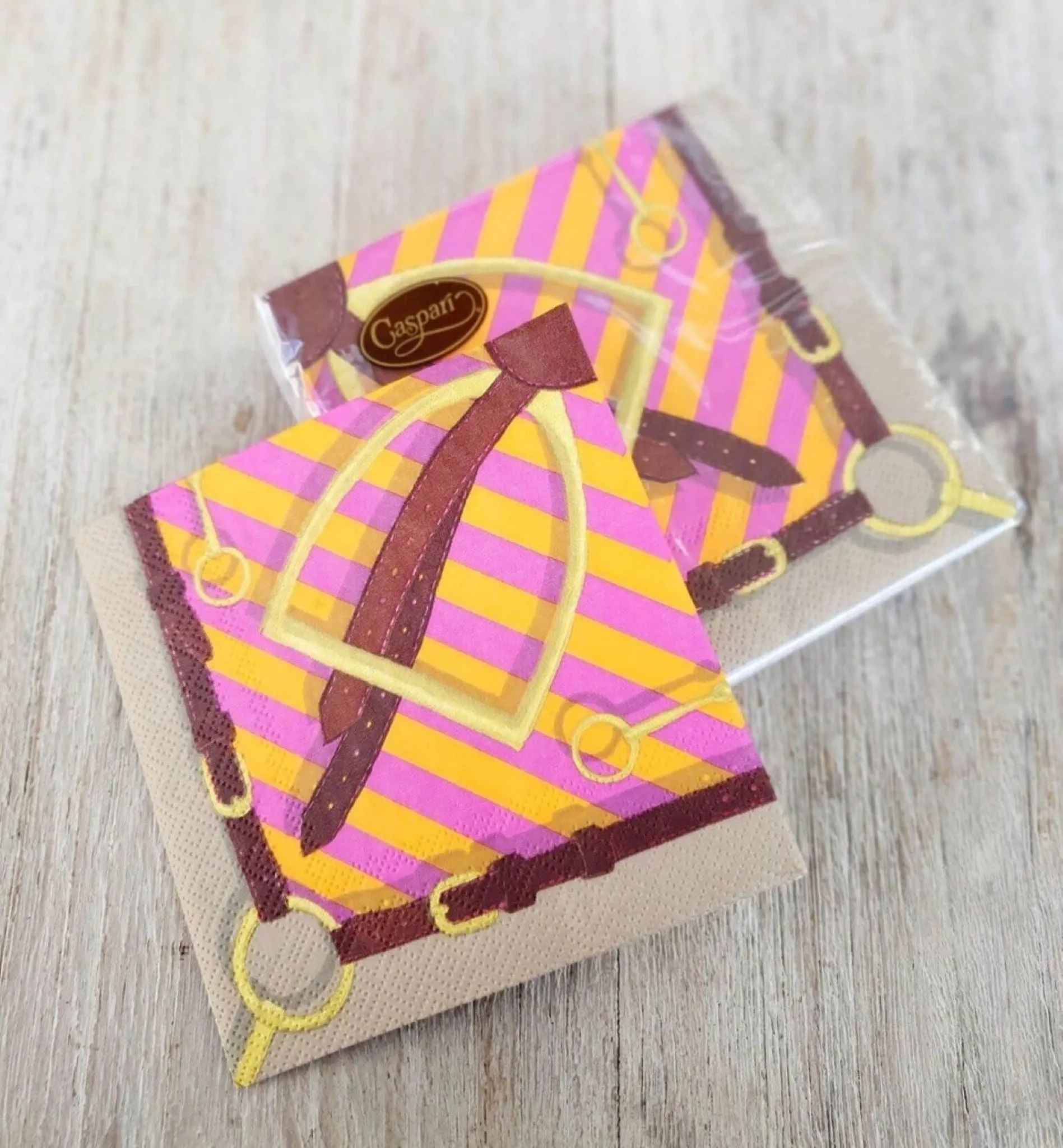Stirrups & Silks  Lunch Napkins- Fuchsia