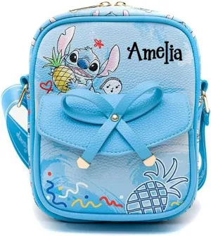 Stitch Bag, Limited Edition, Disney Officially Licensed, Faux Leather Crossbody Bag with Custom Name - 8 Inch