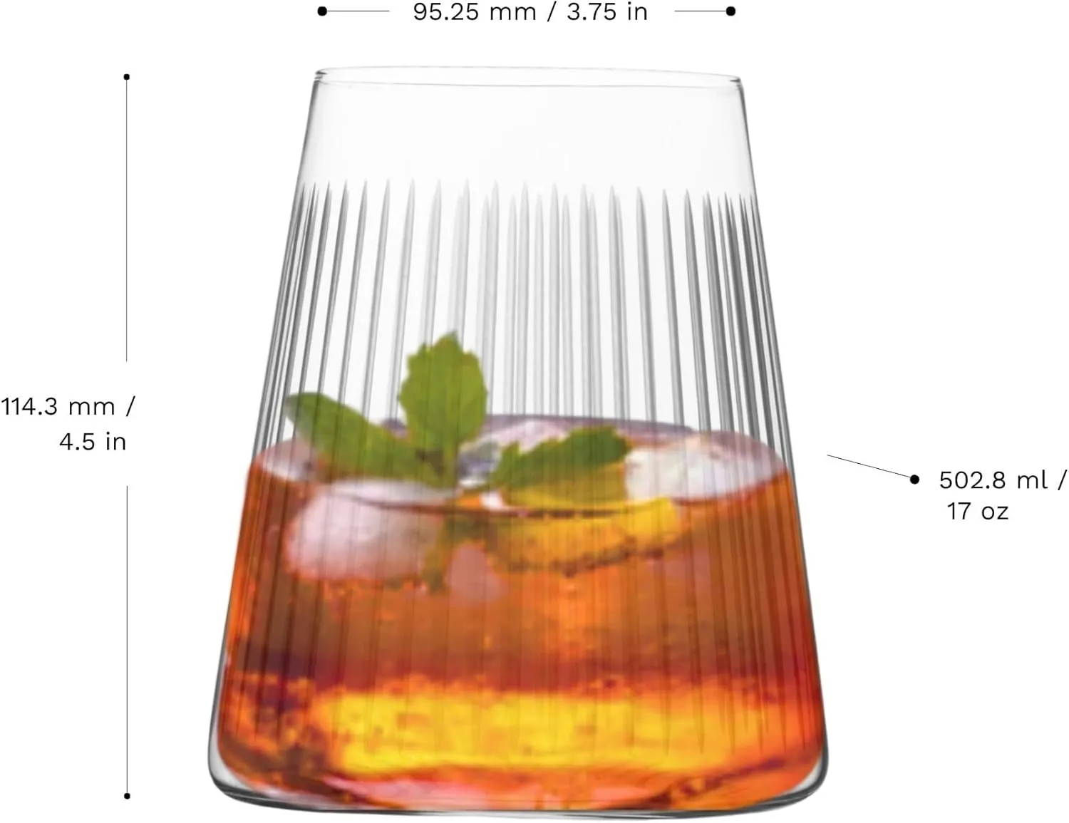 Stölzle Lausitz Soho Power Stemless Red Wine Glasses - 17.2 Oz, Set of 6 Crystal Glasses for Tasting - Lead-Free & Dishwasher Safe - Modern Wine Glass Design, Elegant Barware & Glassware for Home