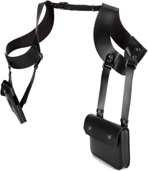 Storage Handbag，Practical Leather Shoulder Holsters Bag Adjustable Strap for Cosplay and Outdoor Adventures Stage Performances Holsters