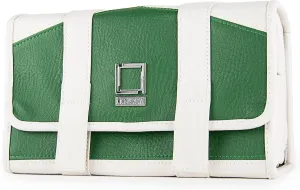 Stowaway Compact Roll Up Pouch, Emerald Green/Cream Beige, One Size