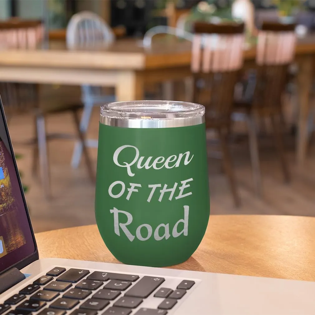 Style In Print Wine Tumbler with Lid 12 Ounces Queen of The Road Cars & Transportation Off-Road Vehicles Engraved Stainless Steel Wine Cup Chill, EWCUP_KBCH097_CH