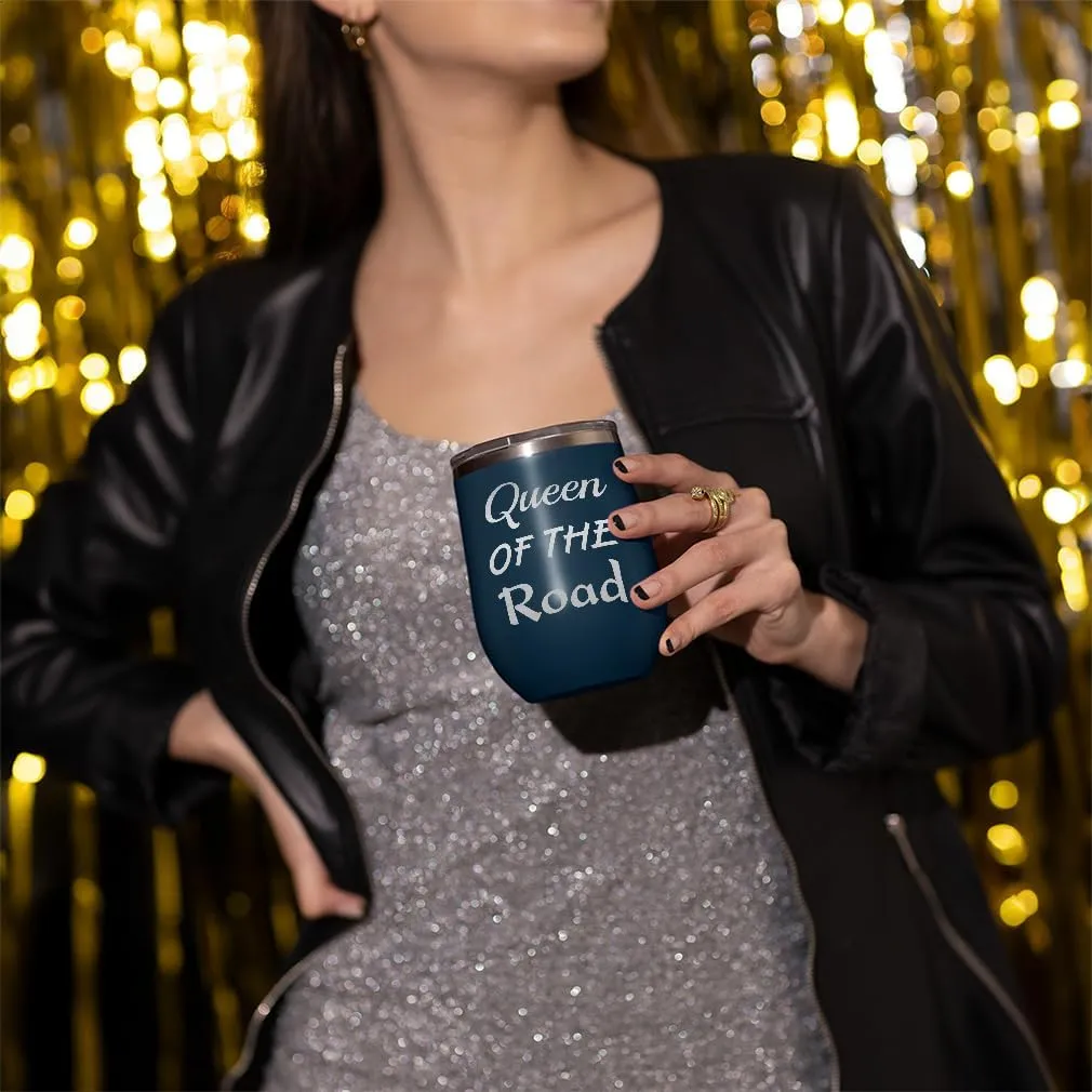 Style In Print Wine Tumbler with Lid 12 Ounces Queen of The Road Cars & Transportation Off-Road Vehicles Engraved Stainless Steel Wine Cup Chill, EWCUP_KBCH097_CH