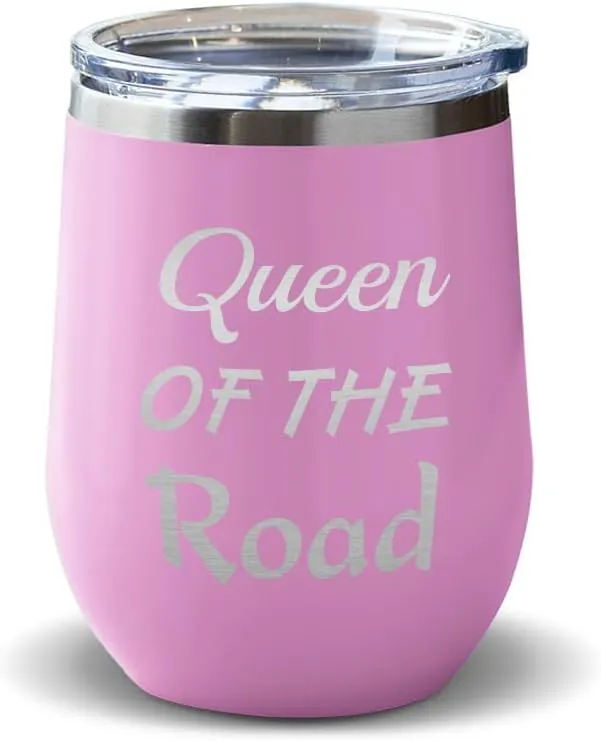 Style In Print Wine Tumbler with Lid 12 Ounces Queen of The Road Cars & Transportation Off-Road Vehicles Engraved Stainless Steel Wine Cup Lavender, EWCUP_KBCH097_LA