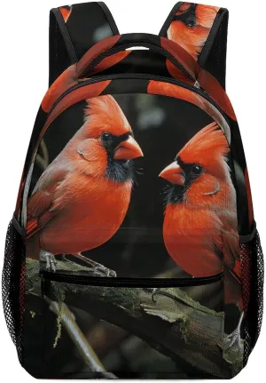 Stylish Backpack, Cardinals Birds Fauna Wild Print Durable Backpack Travel Backpack Hiking Backpack Ergonomic Backpack Comfortable Backpack