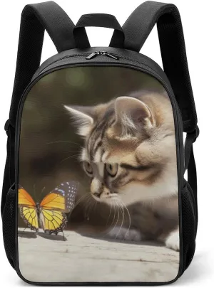 Stylish Backpack, Cat And Butterfly Print Durable Backpack Travel Backpack Hiking Backpack Ergonomic Backpack Comfortable Backpack