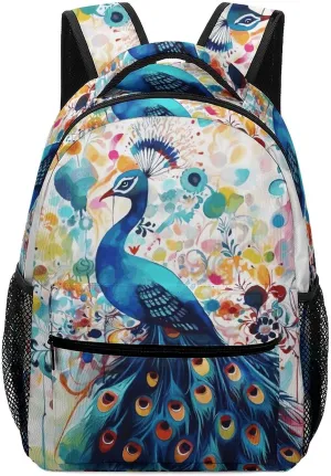Stylish Backpack, Color Peacock Print Durable Backpack Travel Backpack Hiking Backpack Ergonomic Backpack Comfortable Backpack