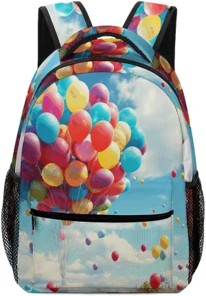 Stylish Backpack, Colorful Balloons Blue Sky Print Durable Backpack Travel Backpack Hiking Backpack Ergonomic Backpack Comfortable Backpack