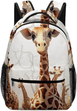 Stylish Backpack, Cute Cartoon Funny Giraffes Print Durable Backpack Travel Backpack Hiking Backpack Ergonomic Backpack Comfortable Backpack
