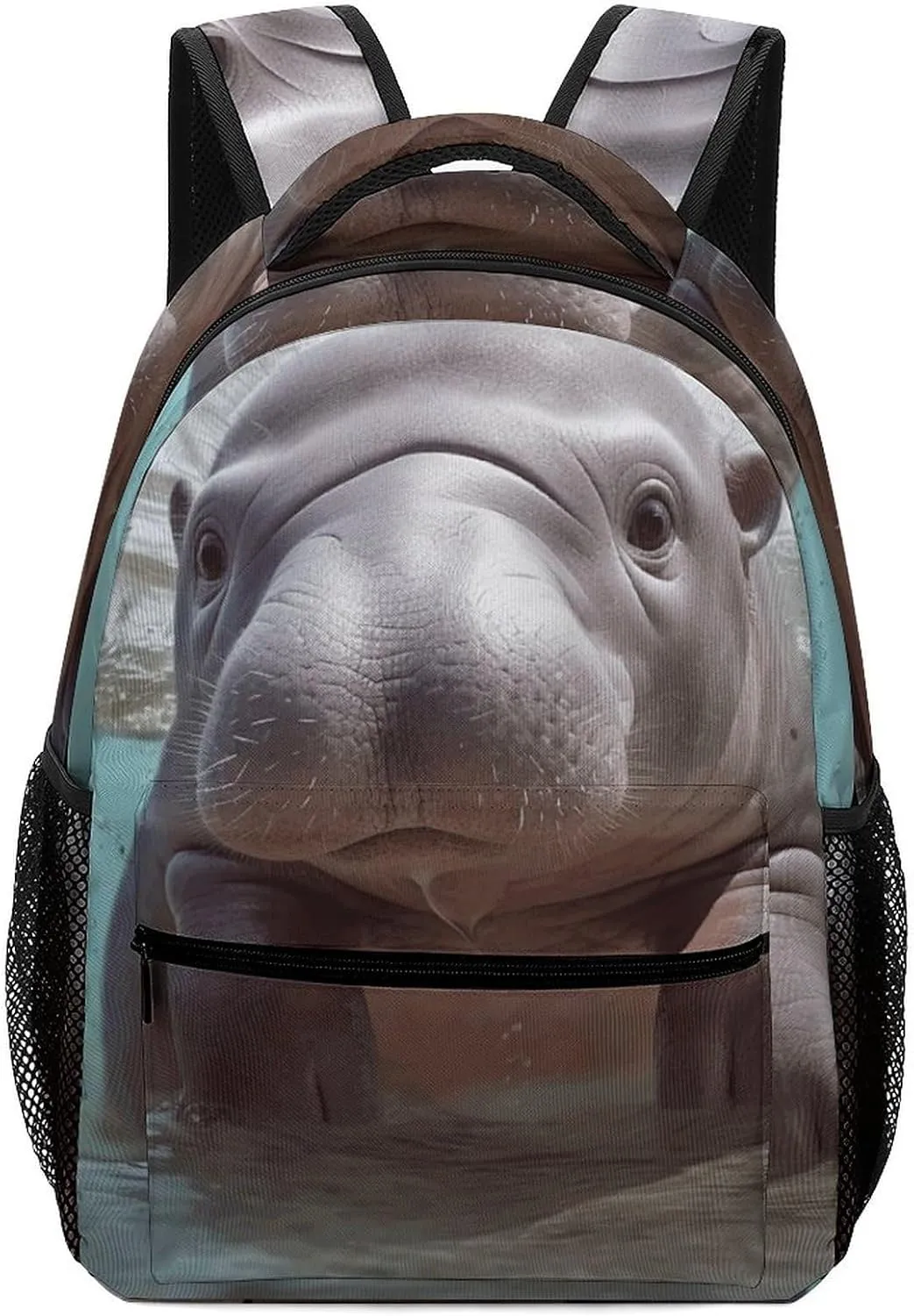 Stylish Backpack, Cute Hippo Print Durable Backpack Travel Backpack Hiking Backpack Ergonomic Backpack Comfortable Backpack