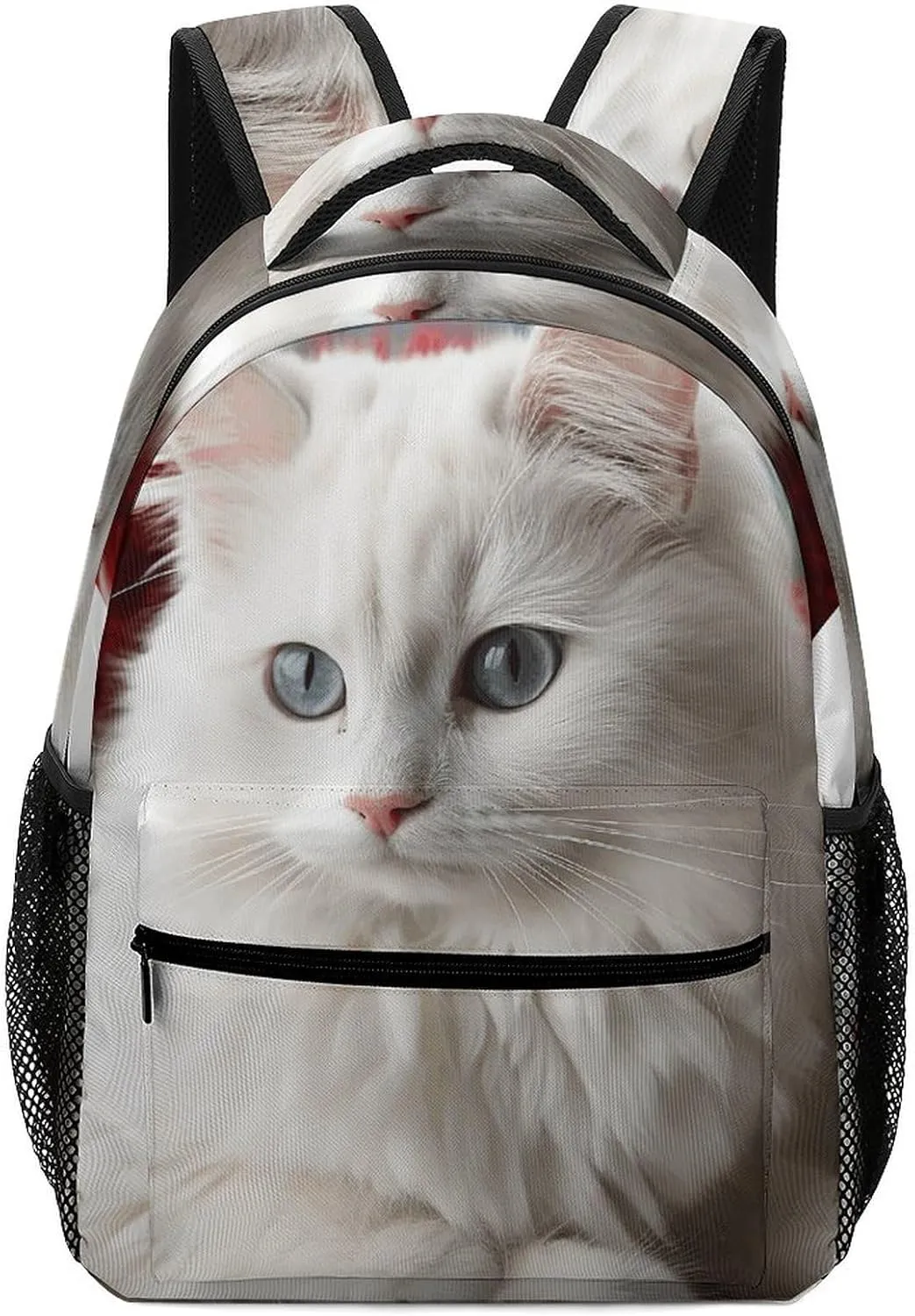 Stylish Backpack, Cute White Cat Print Durable Backpack Travel Backpack Hiking Backpack Ergonomic Backpack Comfortable Backpack