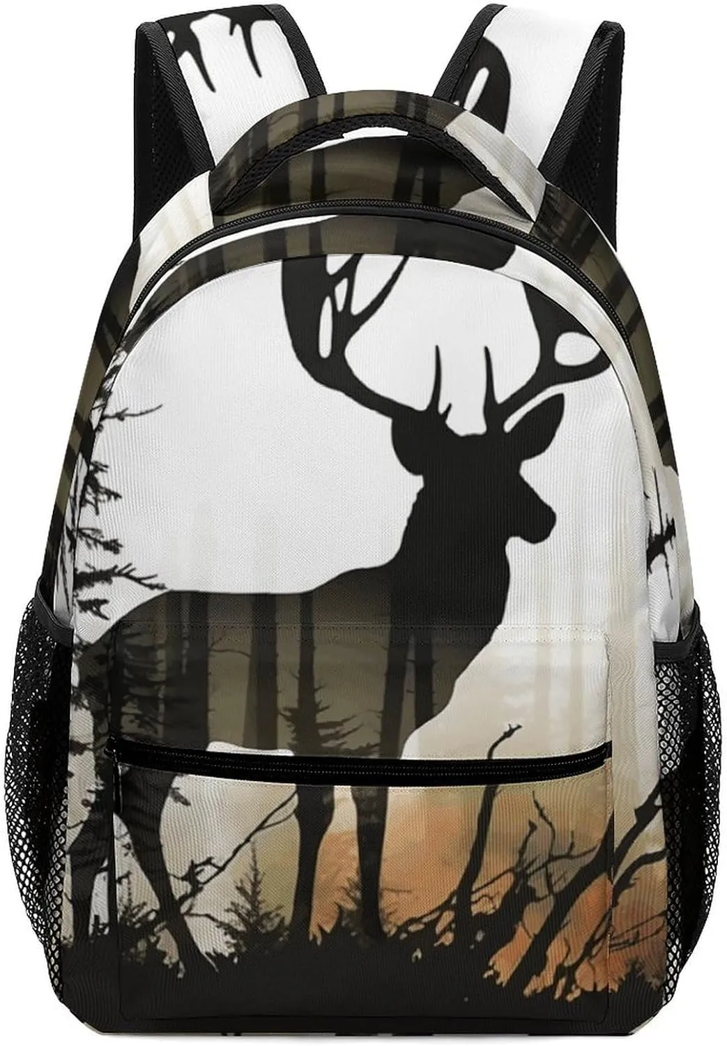 Stylish Backpack, Deer Silhouette Print Durable Backpack Travel Backpack Hiking Backpack Ergonomic Backpack Comfortable Backpack