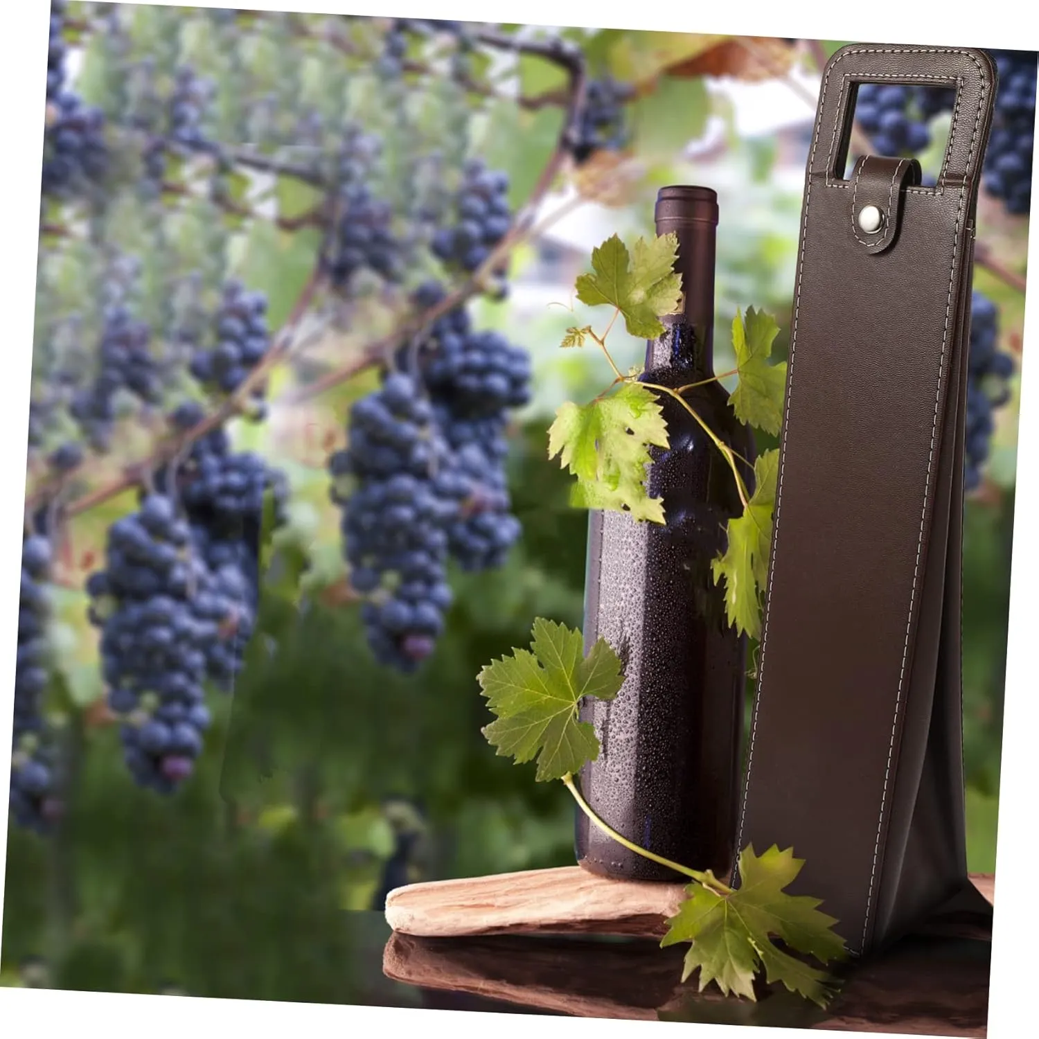Stylish Leather Wine Tote Carrier Reusable Wine Storage Bag for Birthday Parties Transportation Wear Resistant Design for present Wrapping