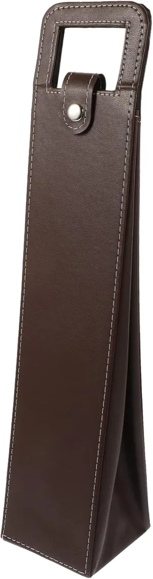Stylish Leather Wine Tote Carrier Reusable Wine Storage Bag for Birthday Parties Transportation Wear Resistant Design for present Wrapping