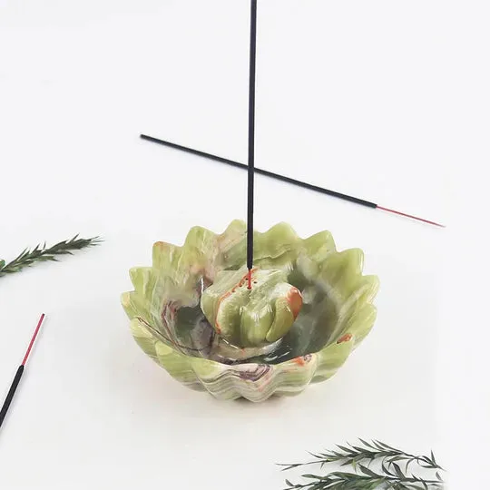 Stylish Marble Palo Santo Incense Holder - Green