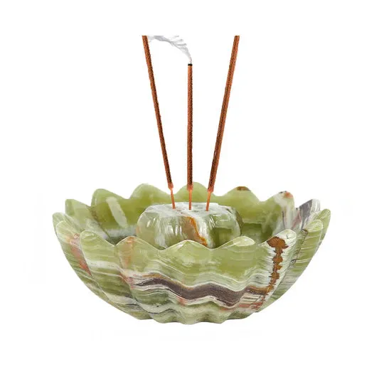 Stylish Marble Palo Santo Incense Holder - Green