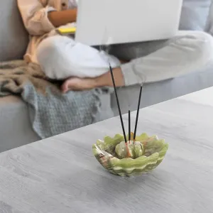 Stylish Marble Palo Santo Incense Holder - Green