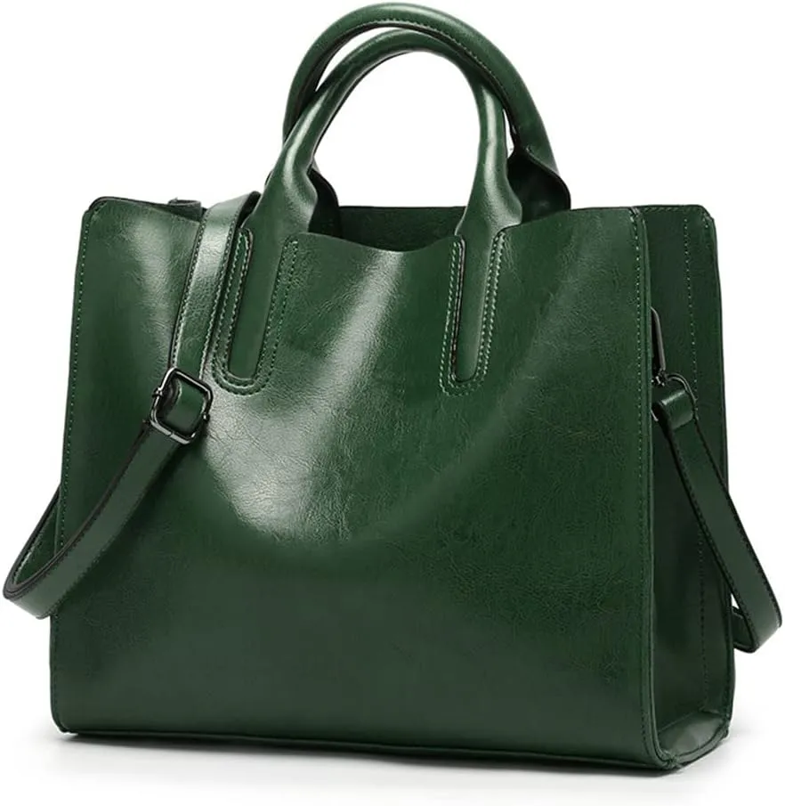 Stylish Pink Leather Satchel Handbag for Women - Versatile Tote, Crossbody, and Shoulder Bag