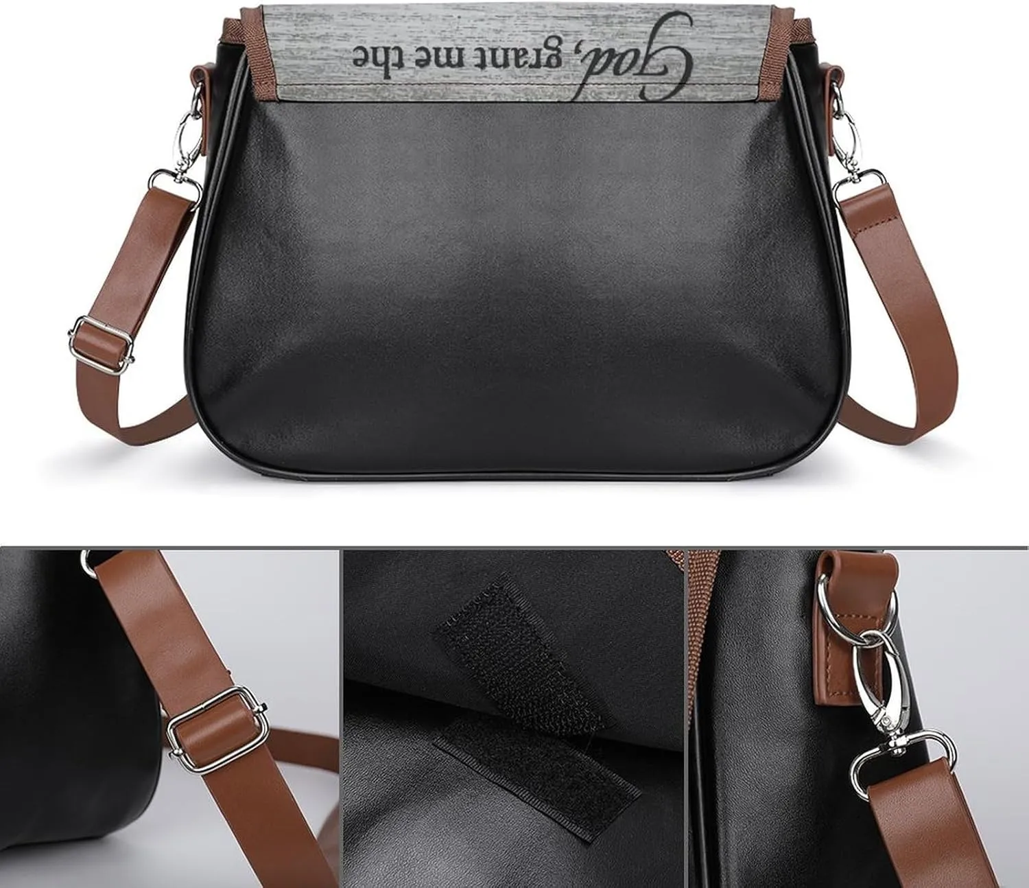 Sunflower Pattern Leather Shoulder Bag with Detachable Shoulder Strap Versatile for Daily Use