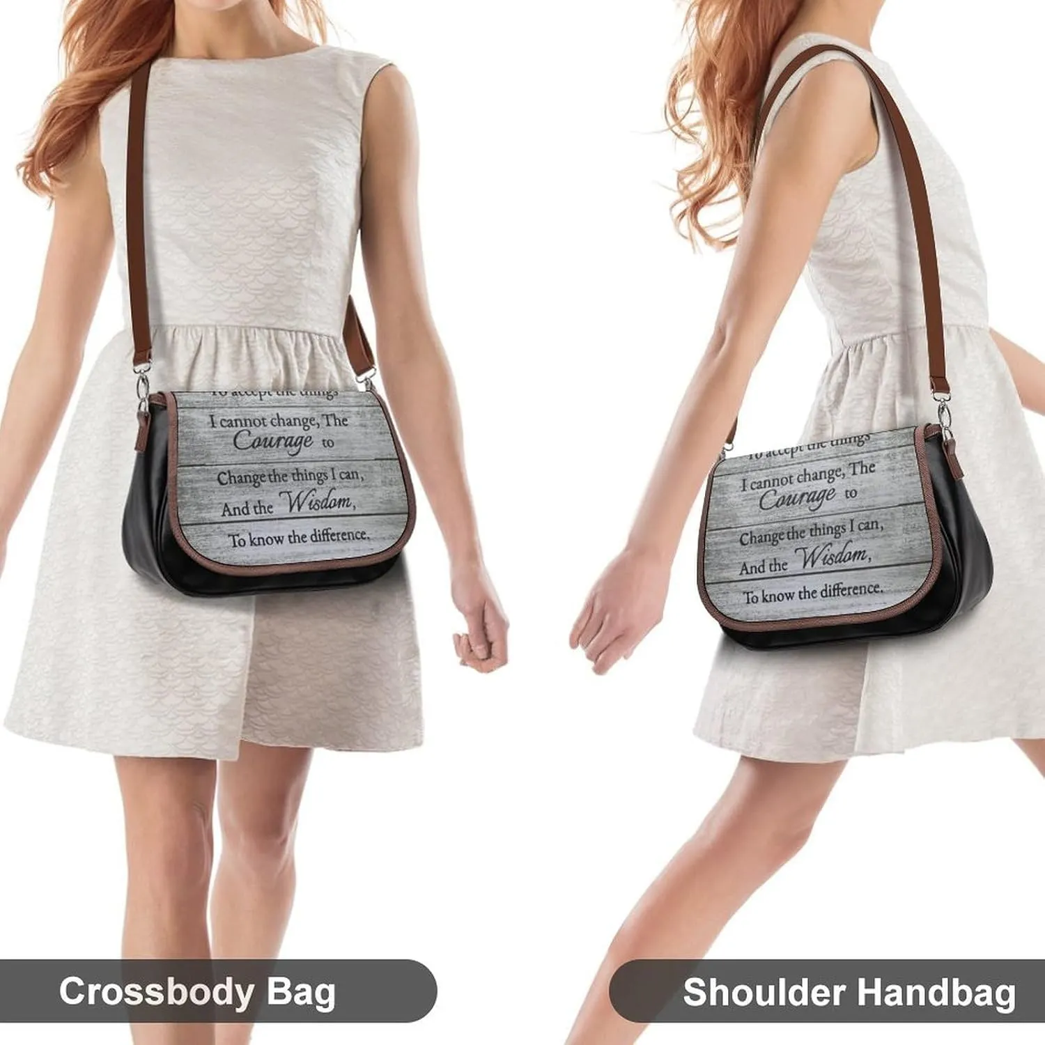 Sunflower Pattern Leather Shoulder Bag with Detachable Shoulder Strap Versatile for Daily Use