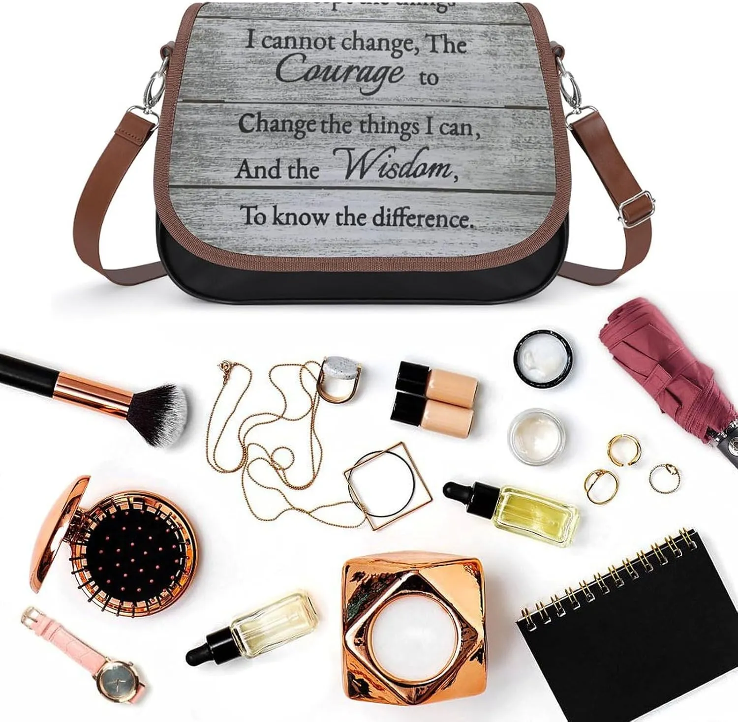 Sunflower Pattern Leather Shoulder Bag with Detachable Shoulder Strap Versatile for Daily Use