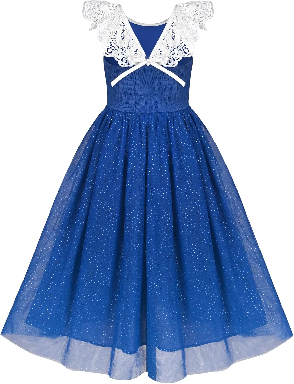 Sunny Fashion Girls Dress Purple Lace Tulle Sleeveless Hollow Back Party Pageant