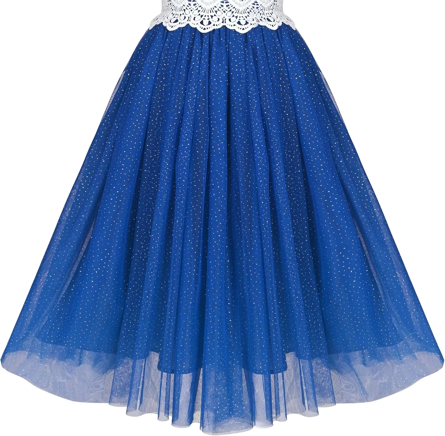 Sunny Fashion Girls Dress Purple Lace Tulle Sleeveless Hollow Back Party Pageant
